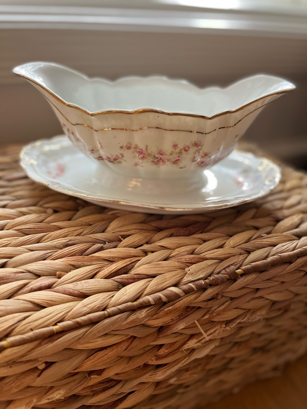 Antique Hand Painted Porcelain Gravy Bowl Bavaria
